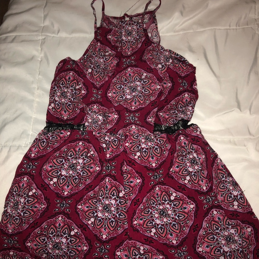 Red printed romper - Picture 1 of 2